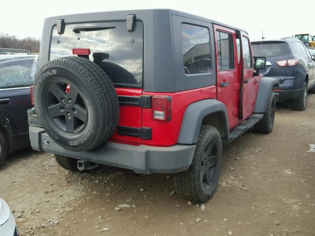 1J4GA39188L567554 - 2008 JEEP WRANGLER U RED photo 4