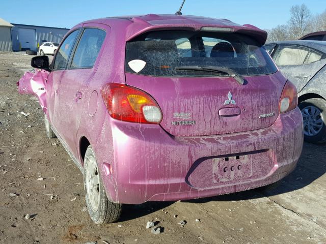 ML32A4HJ9FH003728 - 2015 MITSUBISHI MIRAGE ES PINK photo 3