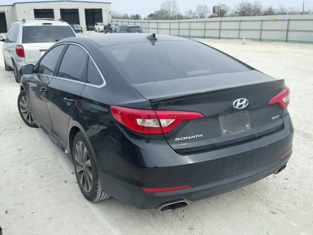 5NPE34AF1FH047041 - 2015 HYUNDAI SONATA SPO BLACK photo 3