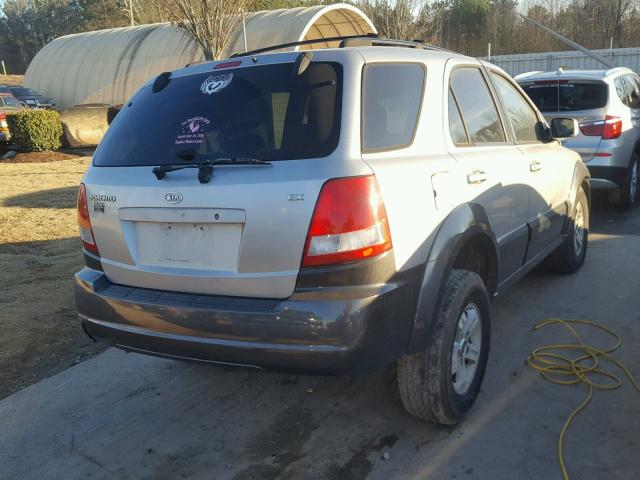 KNDJD733445224307 - 2004 KIA SORENTO EX SILVER photo 4