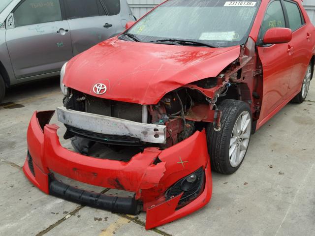 2T1GE40E79C005105 - 2009 TOYOTA COROLLA MA RED photo 9