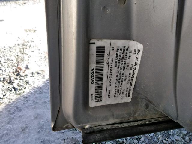 YV1LW5544T2225173 - 1996 VOLVO 850 BASE GRAY photo 10