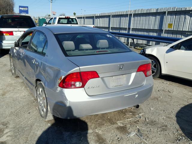 2HGFA16508H331346 - 2008 HONDA CIVIC LX SILVER photo 3