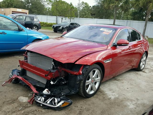 SAJAE4BG2HA966641 - 2017 JAGUAR XE PRESTIG RED photo 2