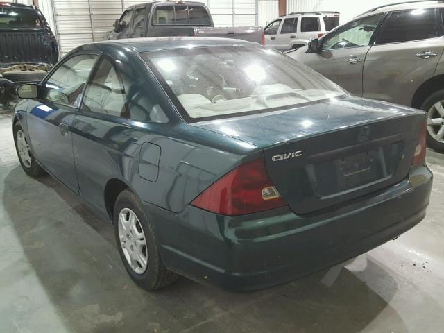 1HGEM22272L105688 - 2002 HONDA CIVIC DX GREEN photo 3