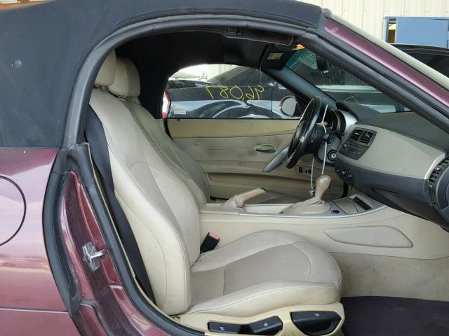 4USBT33545LS54223 - 2005 BMW Z4 2.5 BURGUNDY photo 5