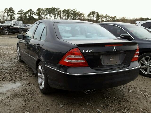 WDBRF52H17A956662 - 2007 MERCEDES-BENZ C 230 BLACK photo 3