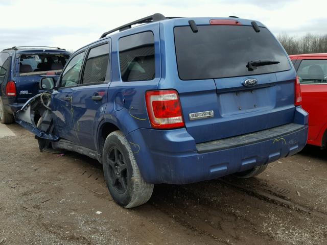 1FMCU03G19KA22516 - 2009 FORD ESCAPE XLT BLUE photo 3