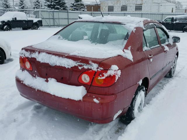 2T1BR32EX3C048107 - 2003 TOYOTA COROLLA CE MAROON photo 4