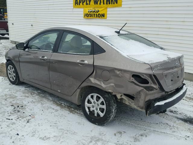 KMHCT4AE2EU588100 - 2014 HYUNDAI ACCENT GLS BROWN photo 3