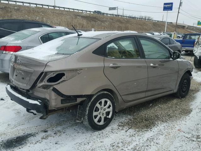 KMHCT4AE2EU588100 - 2014 HYUNDAI ACCENT GLS BROWN photo 4