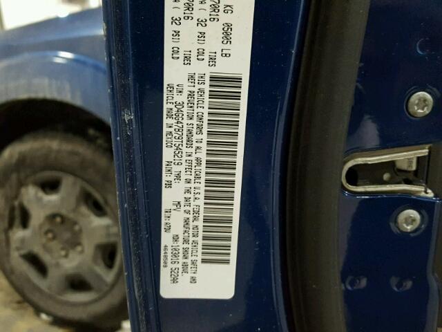 3D4GG47B79T545219 - 2009 DODGE JOURNEY SE BLUE photo 10