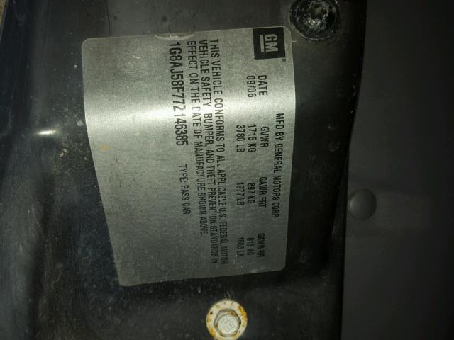 1G8AJ58F77Z146385 - 2007 SATURN ION LEVEL გრაფიტი ფოტო 10