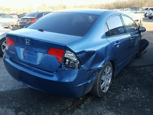 2HGFA16548H517228 - 2008 HONDA CIVIC LX BLUE photo 4