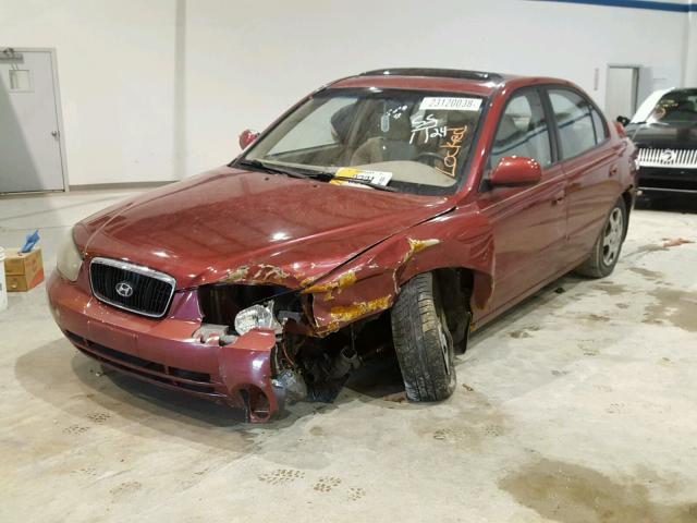 KMHDN45DX3U470700 - 2003 HYUNDAI ELANTRA GL MAROON photo 2