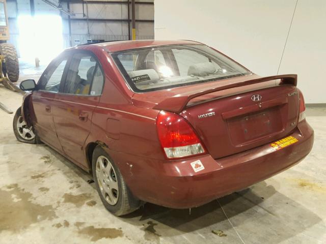 KMHDN45DX3U470700 - 2003 HYUNDAI ELANTRA GL MAROON photo 3