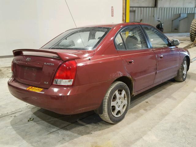 KMHDN45DX3U470700 - 2003 HYUNDAI ELANTRA GL MAROON photo 4