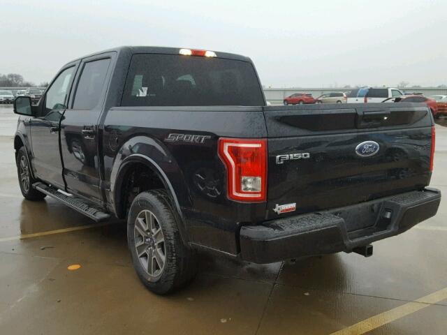 1FTEW1CF2HKD92473 - 2017 FORD F150 SUPER BLACK photo 3