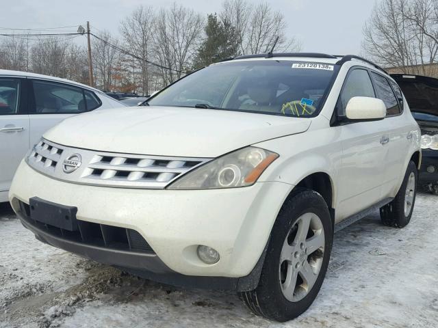 JN8AZ08W04W329985 - 2004 NISSAN MURANO SL WHITE photo 2