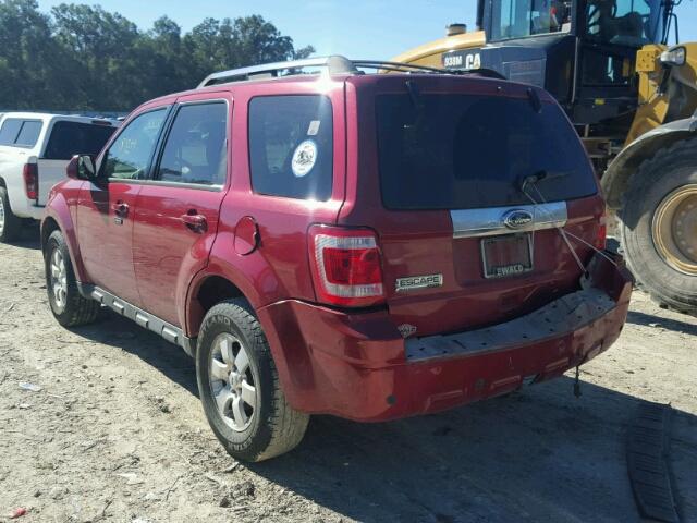 1FMCU0E78AKA33000 - 2010 FORD ESCAPE LIM RED photo 3