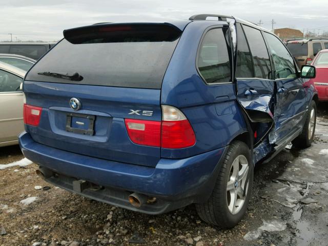 5UXFB33552LH34245 - 2002 BMW X5 4.4I BLUE photo 4