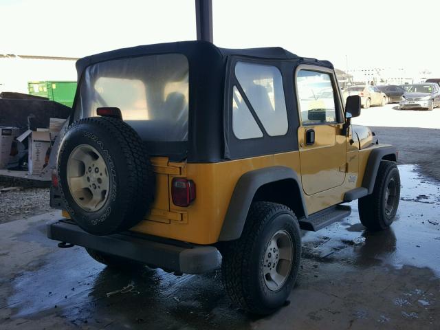 1J4FA49S92P754036 - 2002 JEEP WRANGLER / YELLOW photo 4