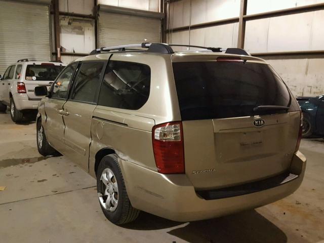 KNDMB233386220738 - 2008 KIA SEDONA EX TAN photo 3