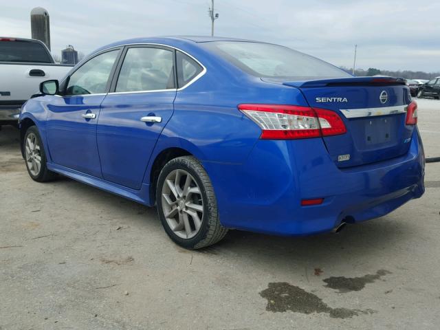 3N1AB7AP5DL774498 - 2013 NISSAN SENTRA S BLUE photo 3