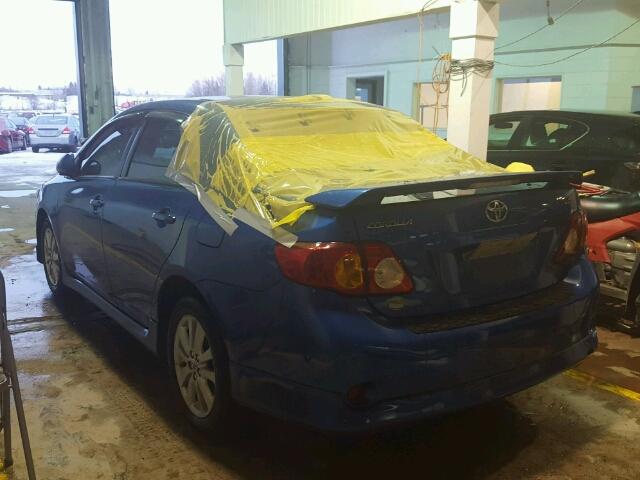 2T1BU4EE9AC277715 - 2010 TOYOTA COROLLA BA BLUE photo 3