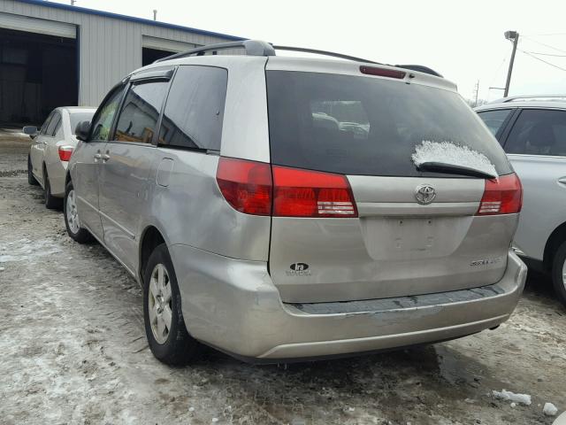 5TDZA23C74S198374 - 2004 TOYOTA SIENNA CE SILVER photo 3