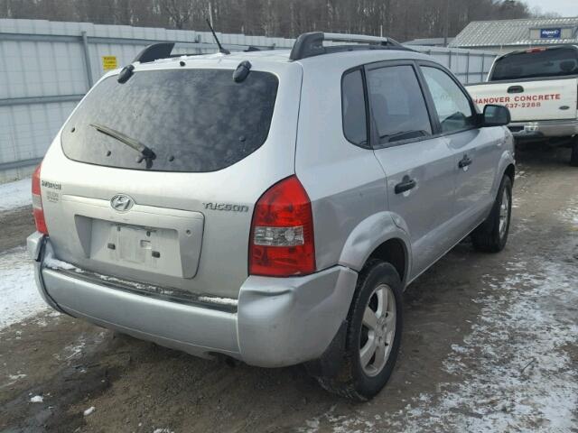 KM8JM12B07U635019 - 2007 HYUNDAI TUCSON GLS SILVER photo 4