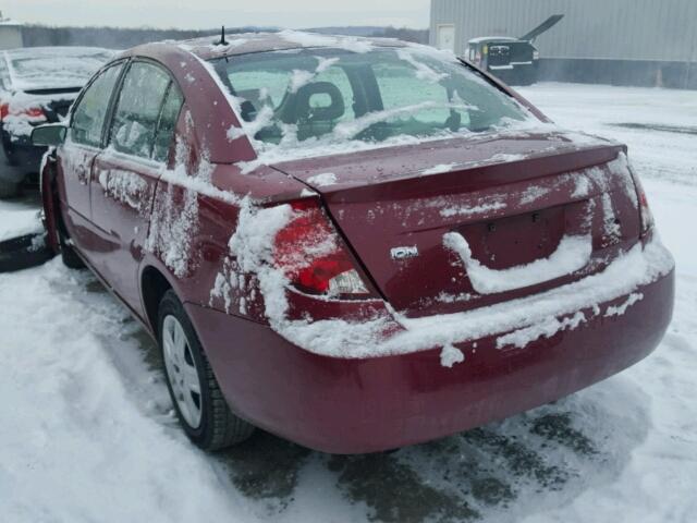 1G8AJ55F07Z148516 - 2007 SATURN ION LEVEL MAROON photo 3