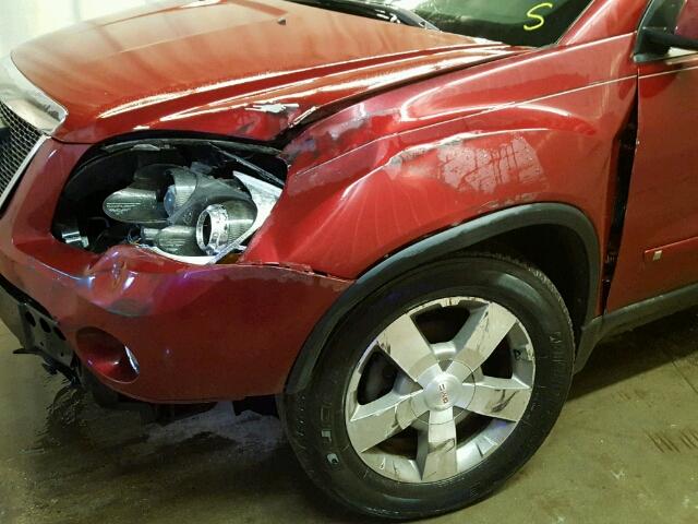 1GKLVMED5AJ104226 - 2010 GMC ACADIA SLT წითელი ფოტო 9