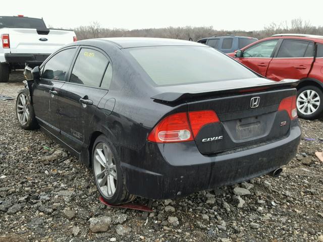 2HGFA55568H706634 - 2008 HONDA CIVIC SI BLACK photo 3