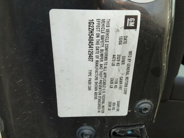 1G2ZH548454129487 - 2005 PONTIAC G6 GT GRAY photo 10