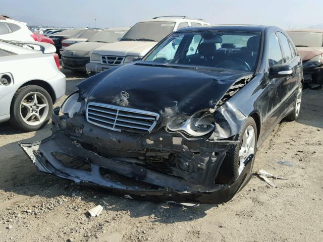 WDBRF52H07F867636 - 2007 MERCEDES-BENZ C 230 BLACK photo 2