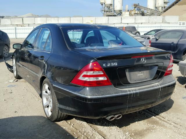 WDBRF52H07F867636 - 2007 MERCEDES-BENZ C 230 BLACK photo 3