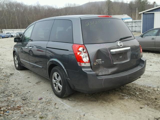 5N1BV28U37N141358 - 2007 NISSAN QUEST S GRAY photo 3