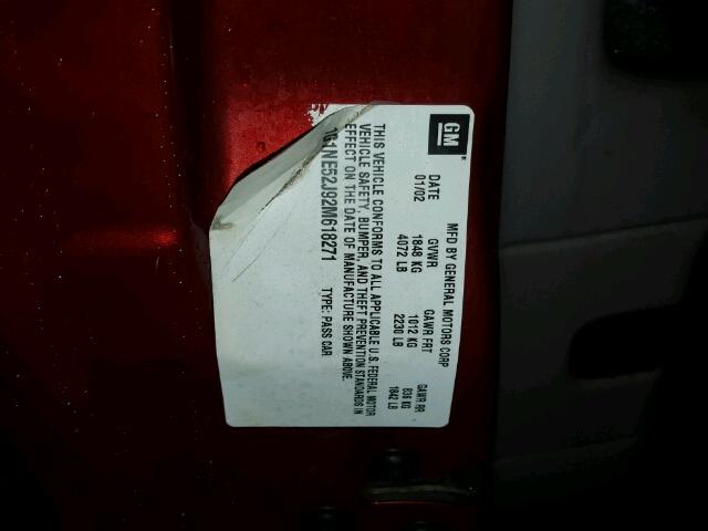 1G1NE52J92M618271 - 2002 CHEVROLET MALIBU LS 栗色 照片 10