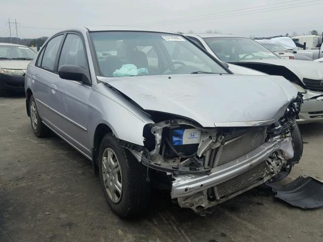 1HGES16562L045343 - 2002 HONDA CIVIC LX SILVER photo 1