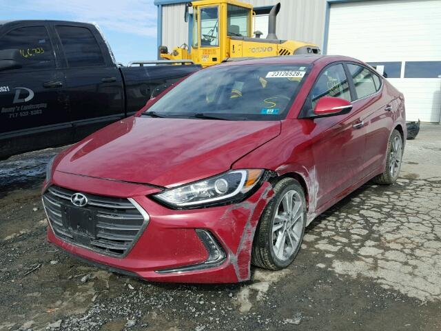 KMHD84LF2HU135062 - 2017 HYUNDAI ELANTRA SE RED photo 2