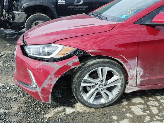 KMHD84LF2HU135062 - 2017 HYUNDAI ELANTRA SE RED photo 9