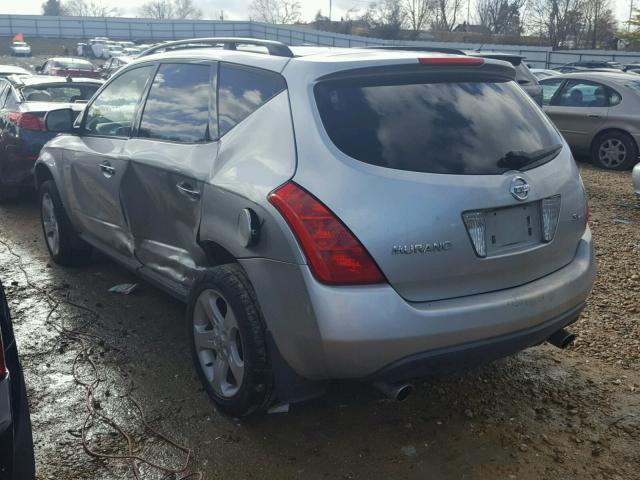 JN8AZ08T33W121426 - 2003 NISSAN MURANO SL SILVER photo 3