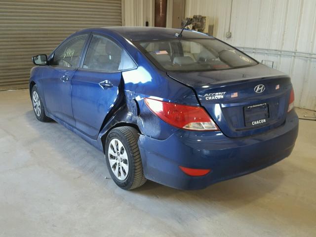 KMHCT4AE9FU908756 - 2015 HYUNDAI ACCENT GLS BLUE photo 3