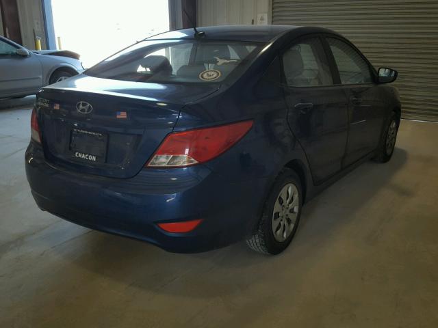 KMHCT4AE9FU908756 - 2015 HYUNDAI ACCENT GLS BLUE photo 4