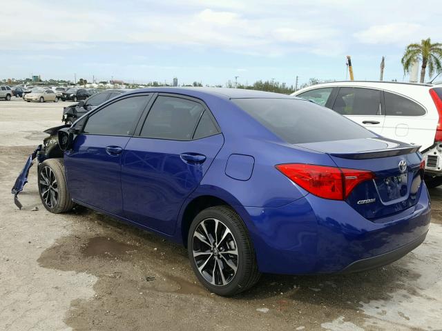 2T1BURHE2HC838761 - 2017 TOYOTA COROLLA L BLUE photo 3