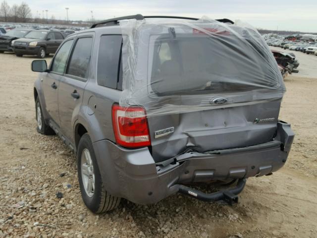 1FMCU59H38KE73913 - 2008 FORD ESCAPE HEV SILVER photo 3