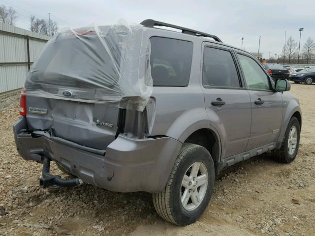 1FMCU59H38KE73913 - 2008 FORD ESCAPE HEV SILVER photo 4