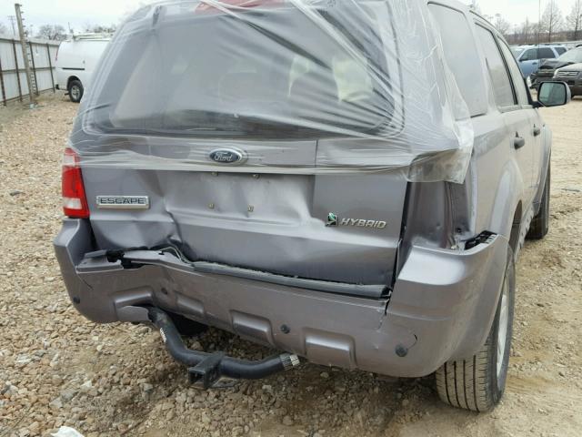 1FMCU59H38KE73913 - 2008 FORD ESCAPE HEV SILVER photo 9