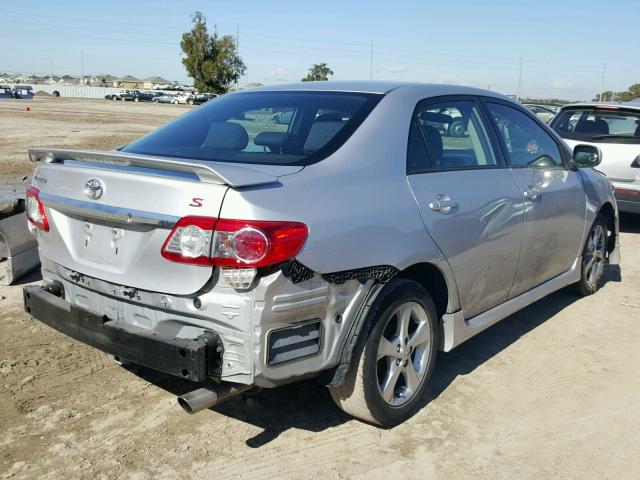 2T1BU4EE7BC672123 - 2011 TOYOTA COROLLA BA SILVER photo 4